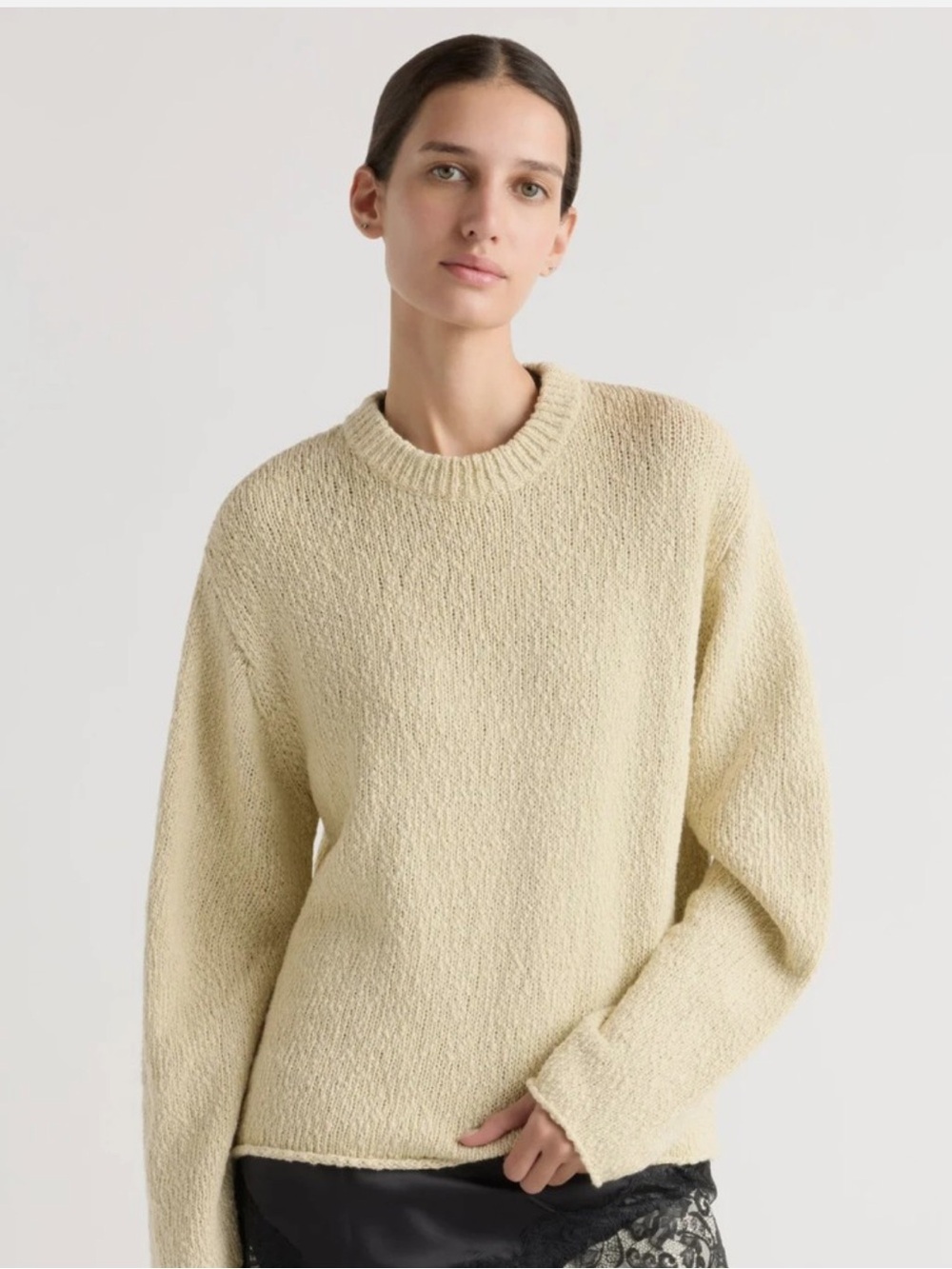 MODERN CITIZEN Butter Yellow Cotton Sweater